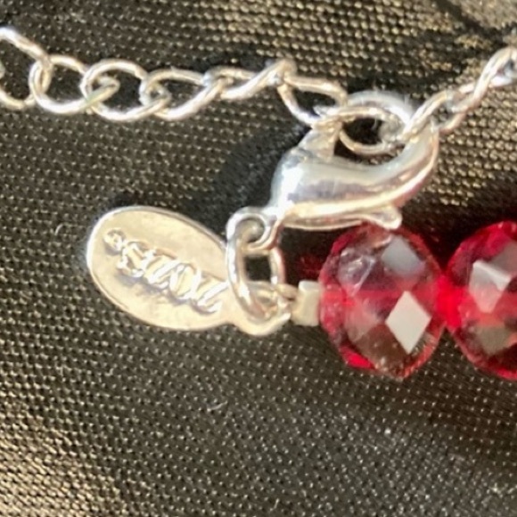 Vintage 2028 Dark Red Crystal with Rhinestones Necklace - Picture 2 of 8